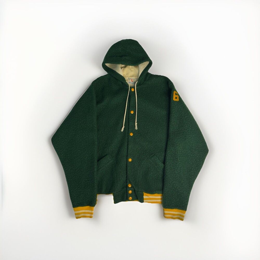 Vintage 60s 70s Champion Oswego #56 Speedway Nascar Hoodie Jacket Large USA HTF